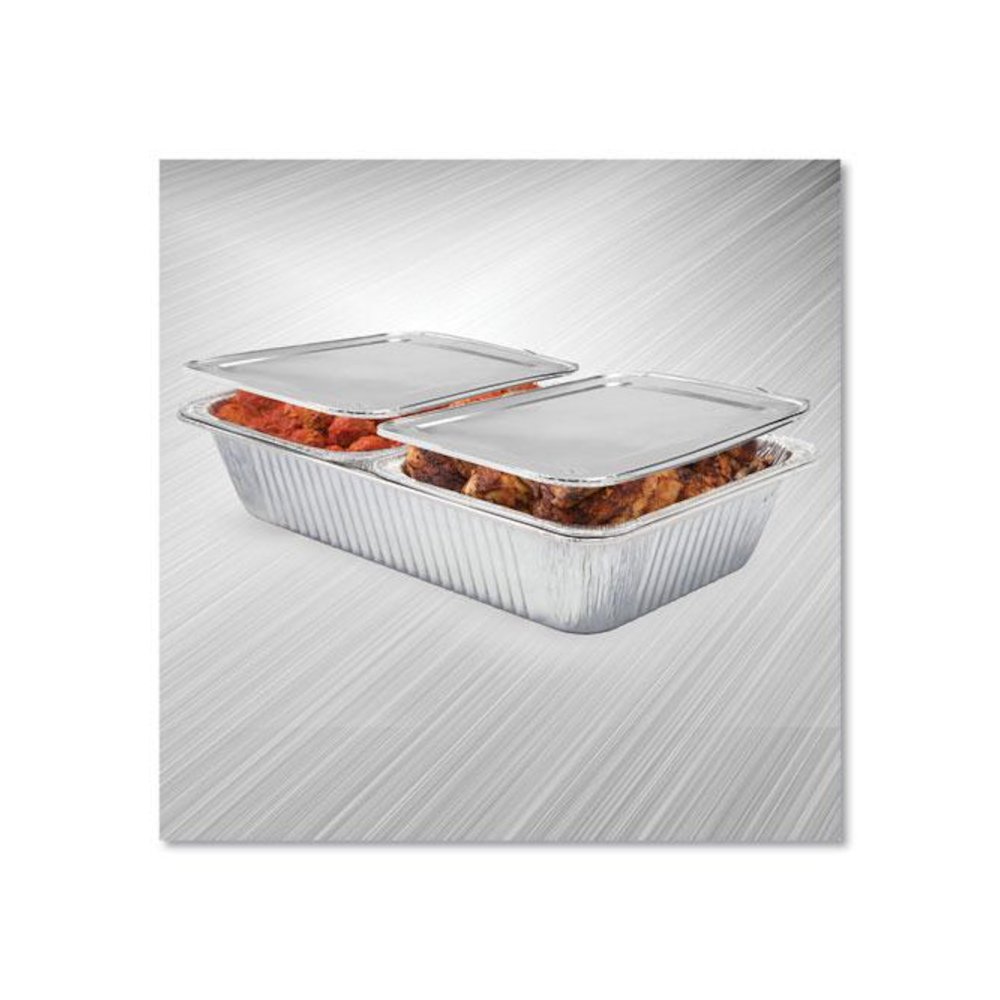 Steam Table Pan Lids, Full Curl Edge, Fits Half-Size Pan, 0.62" Deep, 11.16 x 12.75, 100/Carton. Picture 3