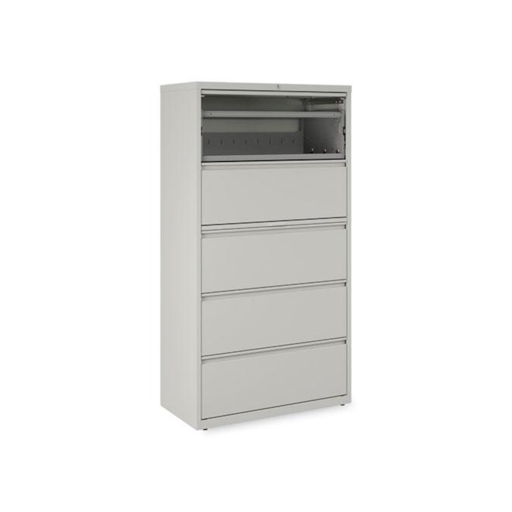 Lateral File, 5 Legal/Letter/A4/A5-Size File Drawers, Light Gray, 36" x 18.63" x 67.63". Picture 8
