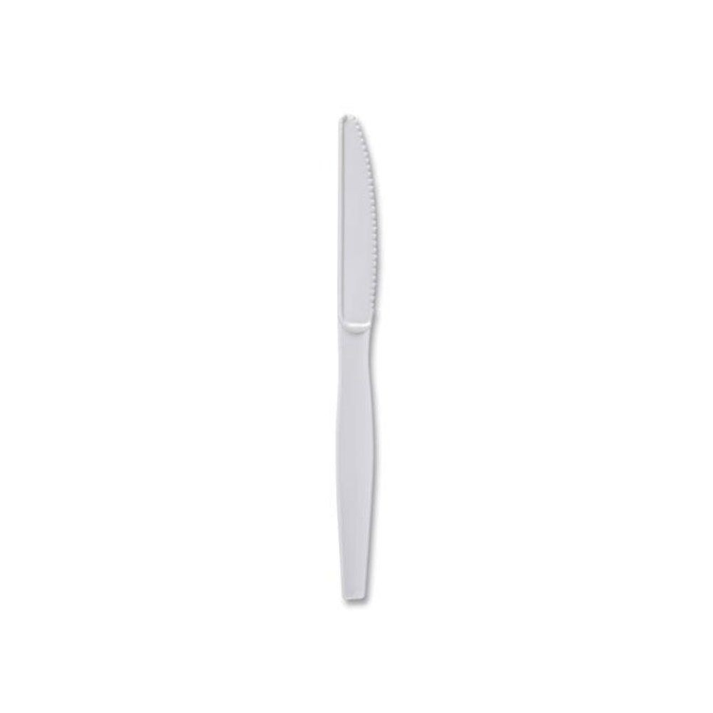 Heavyweight Polystyrene Cutlery, Knife, Plastic, White, 1,000/Carton. Picture 1