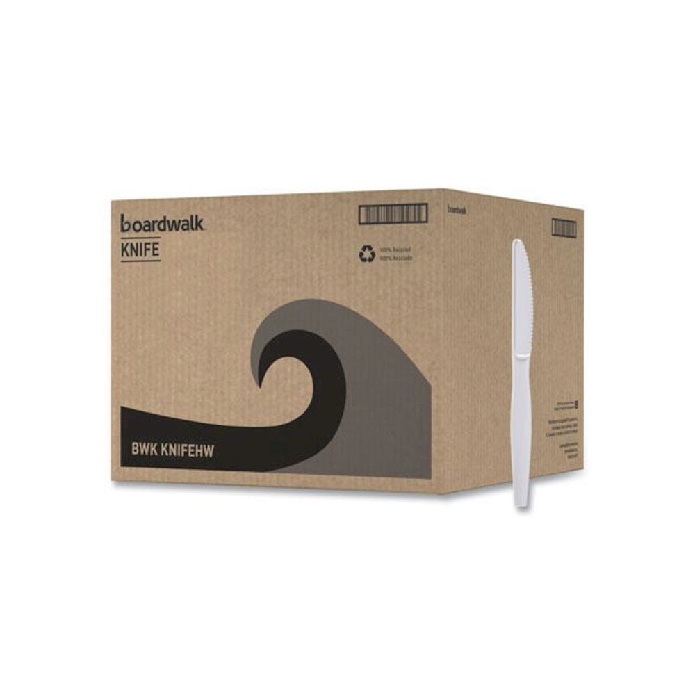 Heavyweight Polystyrene Cutlery, Knife, Plastic, White, 1,000/Carton. Picture 2