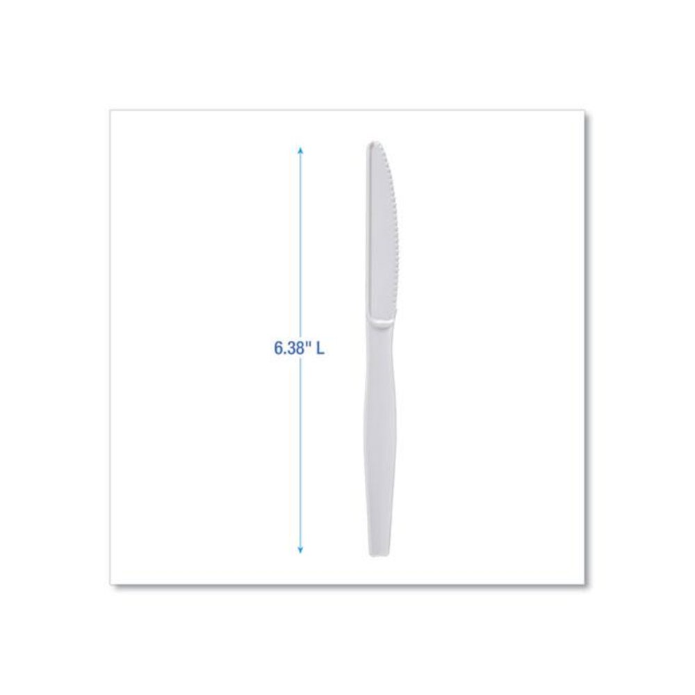 Heavyweight Polystyrene Cutlery, Knife, Plastic, White, 1,000/Carton. Picture 4
