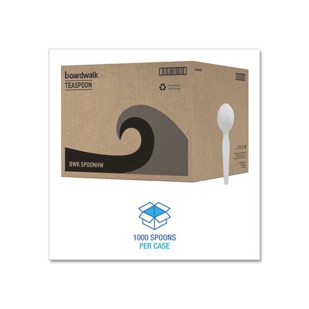 Heavyweight Polystyrene Cutlery, Spoon, Plastic, White, 1,000/Carton. Picture 5