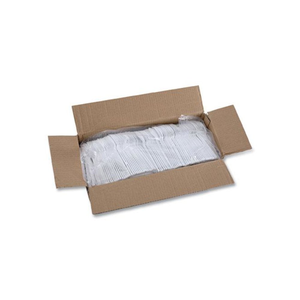 Heavyweight Polystyrene Cutlery, Spoon, Plastic, White, 1,000/Carton. Picture 6