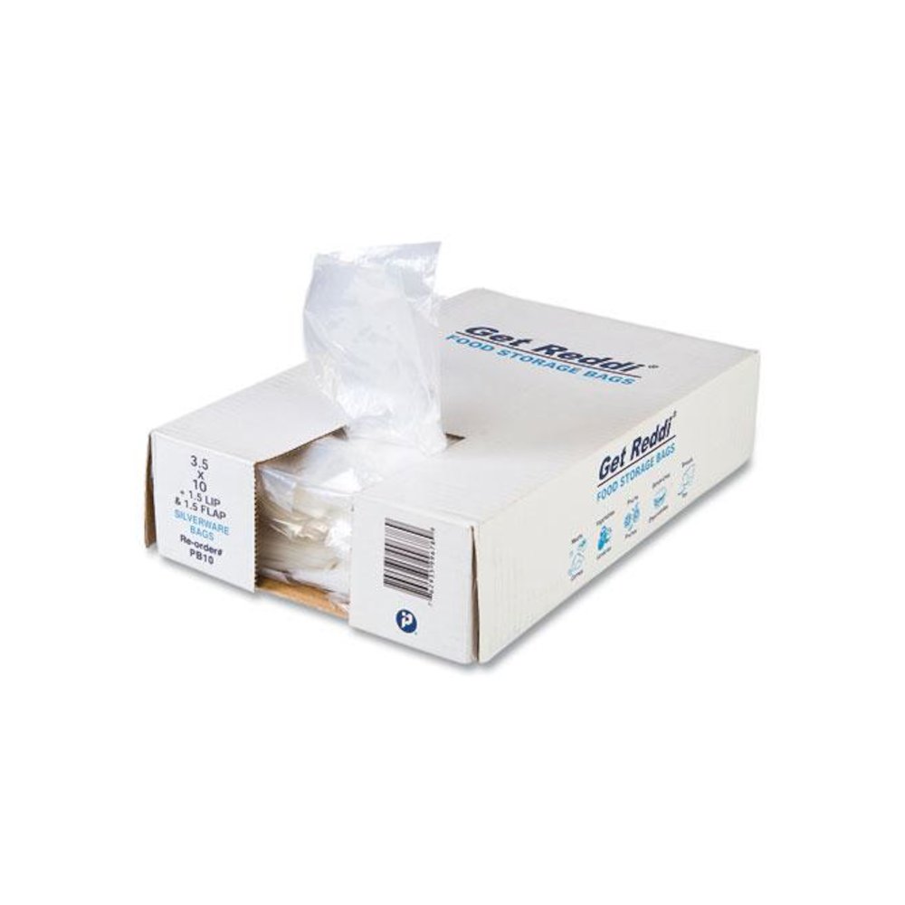 Silverware Bags, 3.5" x 1.5" x 10", Clear, 2,000/Carton. Picture 1