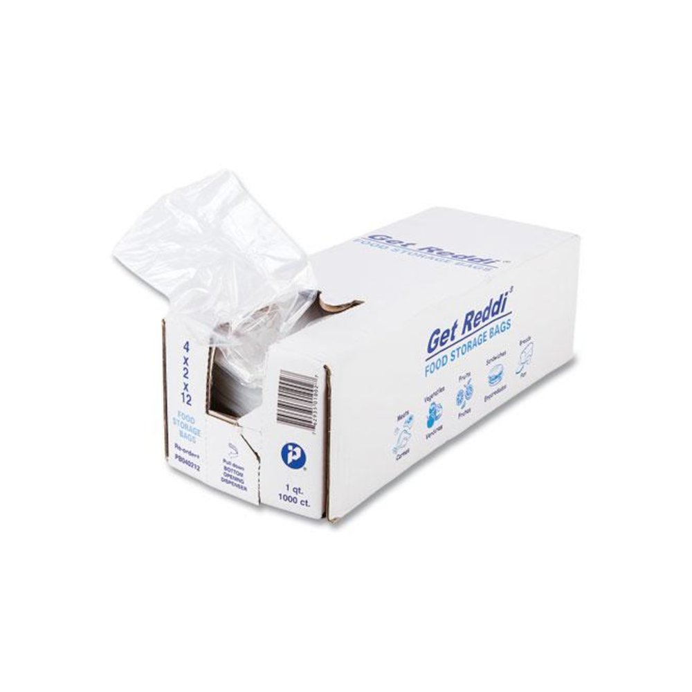 Food Bags, 32 oz, 4" x 2" x 12", Clear, 1,000/Carton. Picture 2