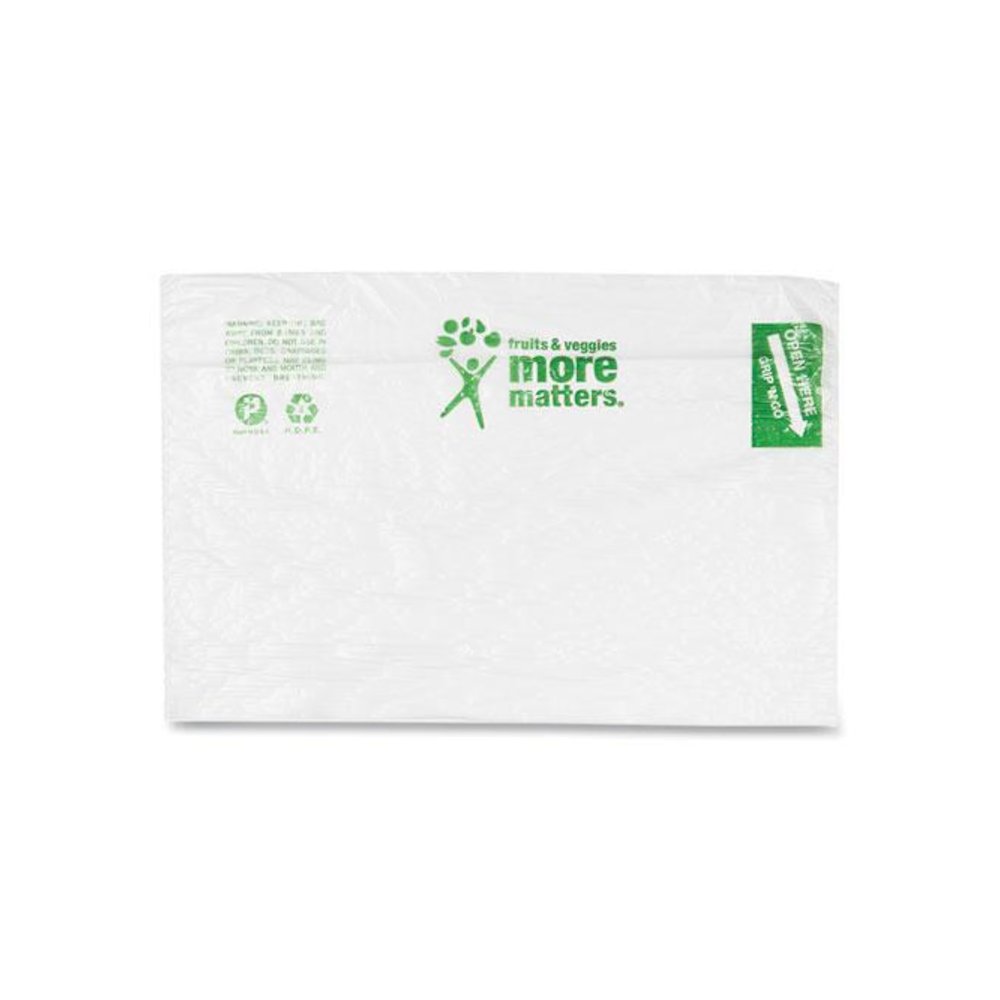 Produce Bags, Fruits and Veggies - More Matters Labeling, 0.35 mil, 10" x 15", Clear, 1,400 Bags/Roll, 4 Rolls/Carton. Picture 2
