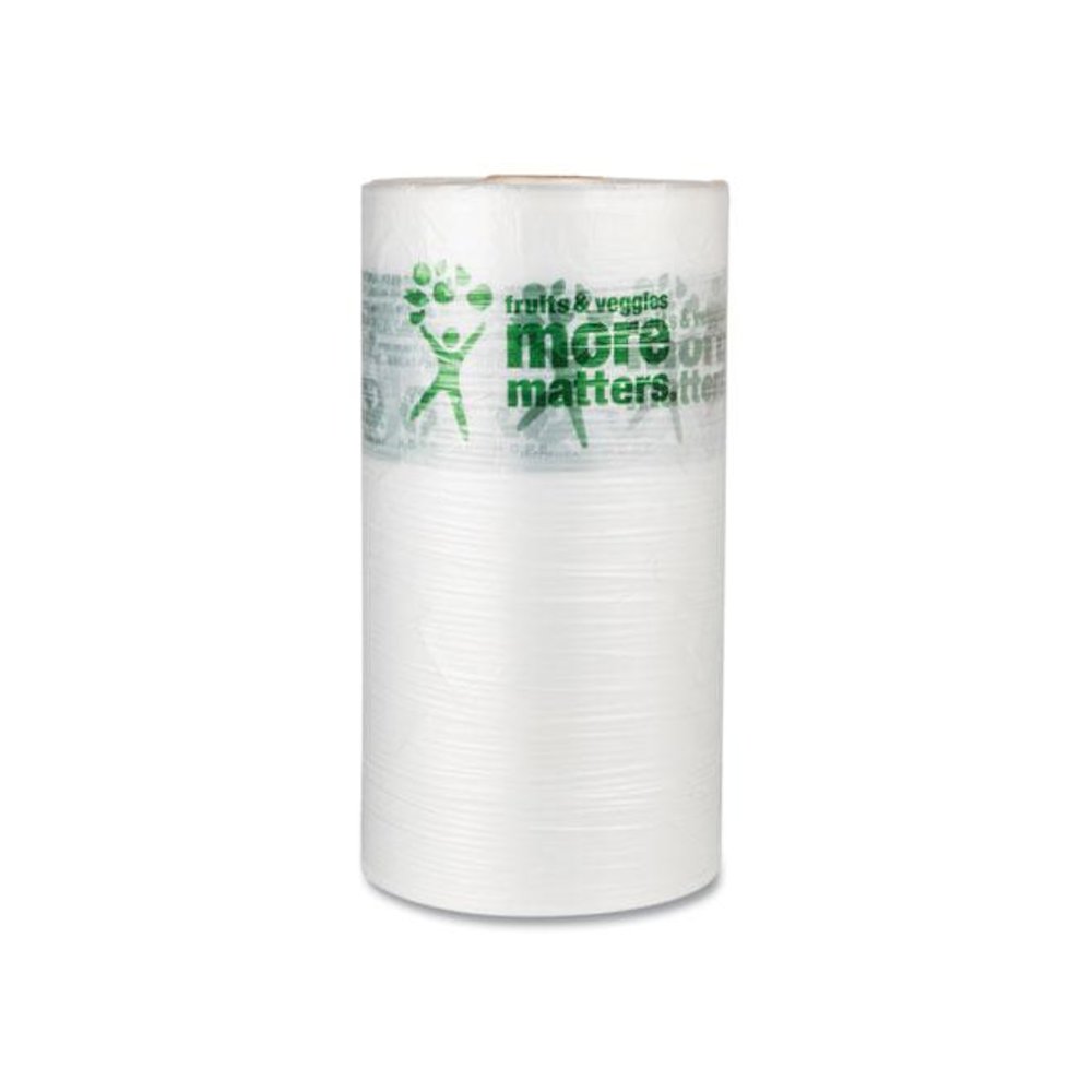 Produce Bags, Fruits and Veggies - More Matters Labeling, 0.35 mil, 10" x 15", Clear, 1,400 Bags/Roll, 4 Rolls/Carton. Picture 4