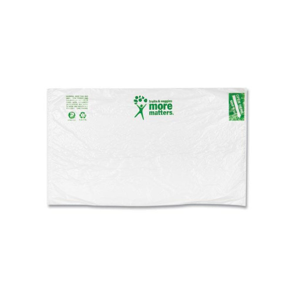Produce Bags, Fruits and Veggies - More Matters Labeling, 0.35 mil, 12" x 20", Clear, 875 Bags/Roll, 4 Rolls/Carton. Picture 2