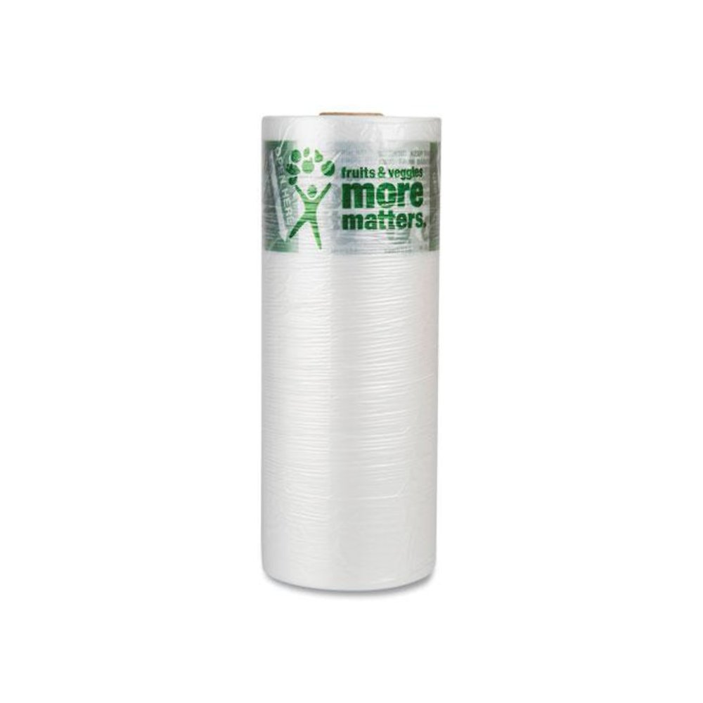 Produce Bags, Fruits and Veggies - More Matters Labeling, 0.35 mil, 12" x 20", Clear, 875 Bags/Roll, 4 Rolls/Carton. Picture 3