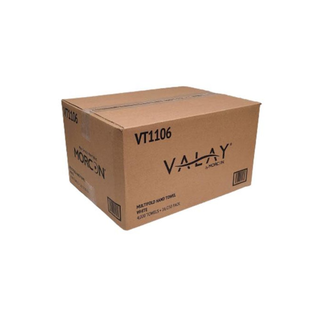Valay Multi-Fold Towels, 1-Ply, 9.05 x 9.25, White, 250/Pack, 16 Packs/Carton. Picture 4
