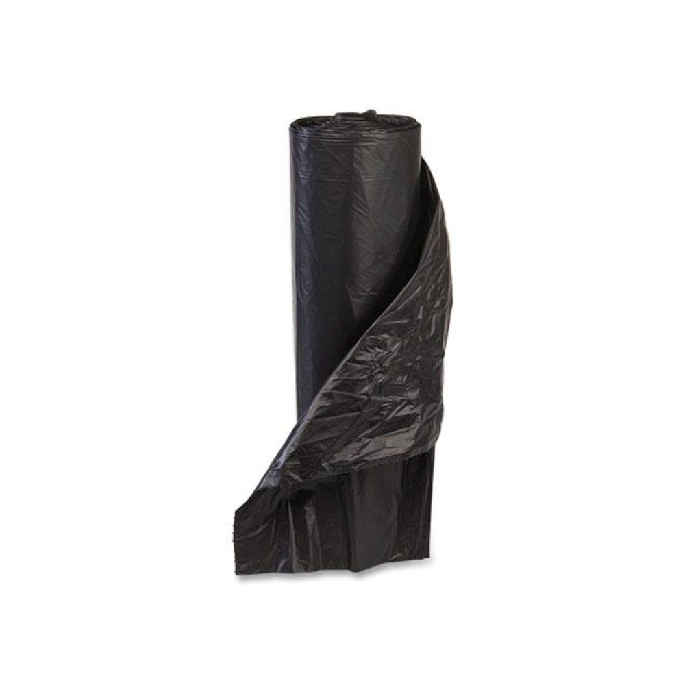 High-Density Commercial Can Liner Value Pack, 56 gal, 19 mic, 43" x 46", Black, Interleaved Roll, 25 Bags/Roll, 6 Rolls/CT. Picture 3