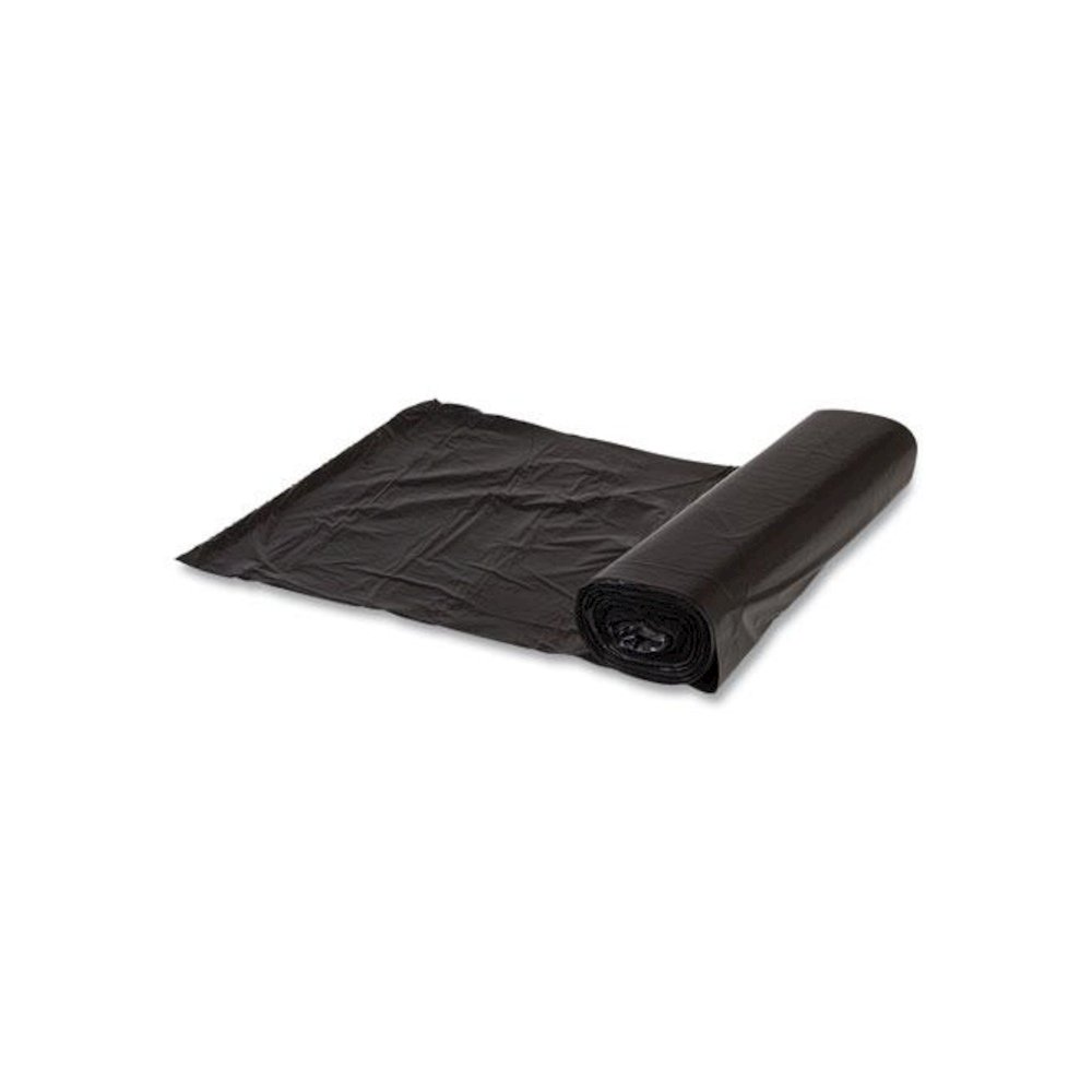 High-Density Commercial Can Liner Value Pack, 56 gal, 19 mic, 43" x 46", Black, Interleaved Roll, 25 Bags/Roll, 6 Rolls/CT. Picture 4