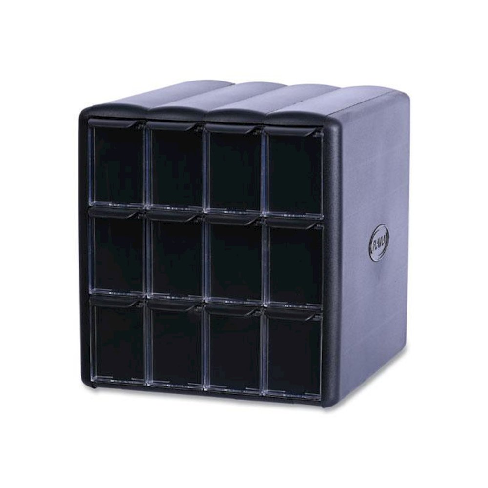 Four Column Merchandiser, 12 Compartments, 15.2 x 17.2 x 16.3, Black. Picture 1