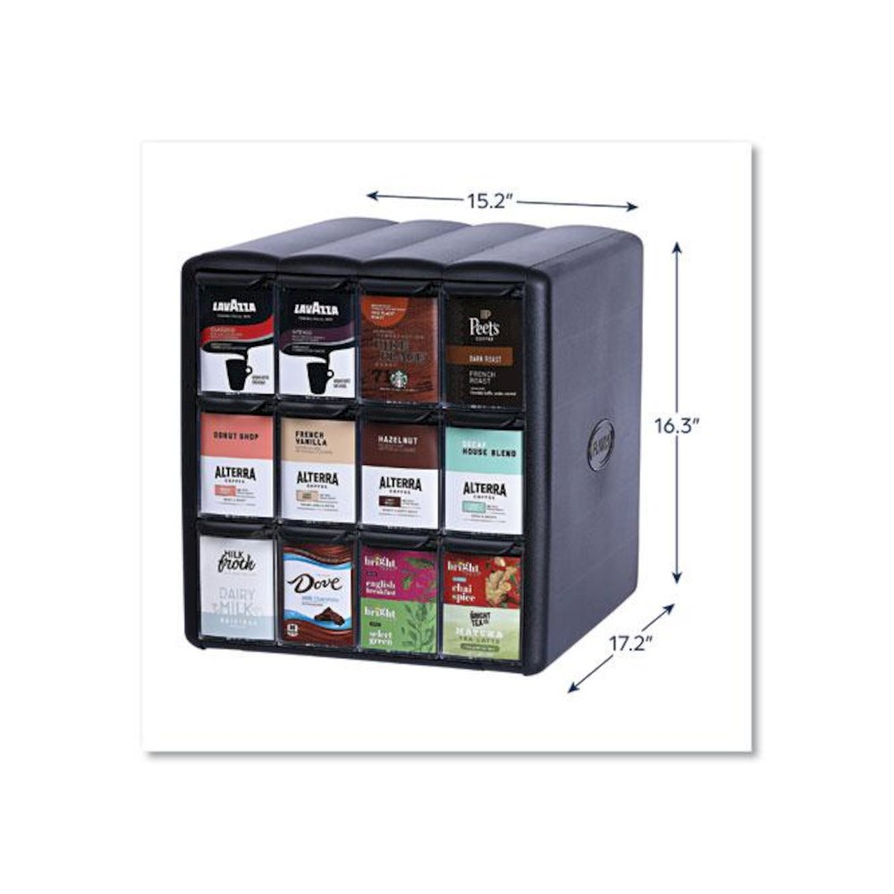 Four Column Merchandiser, 12 Compartments, 15.2 x 17.2 x 16.3, Black. Picture 3