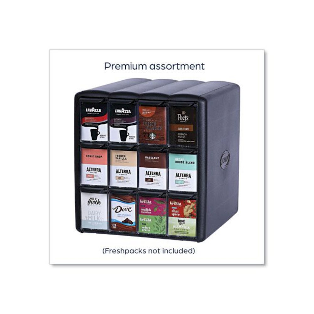 Four Column Merchandiser, 12 Compartments, 15.2 x 17.2 x 16.3, Black. Picture 2