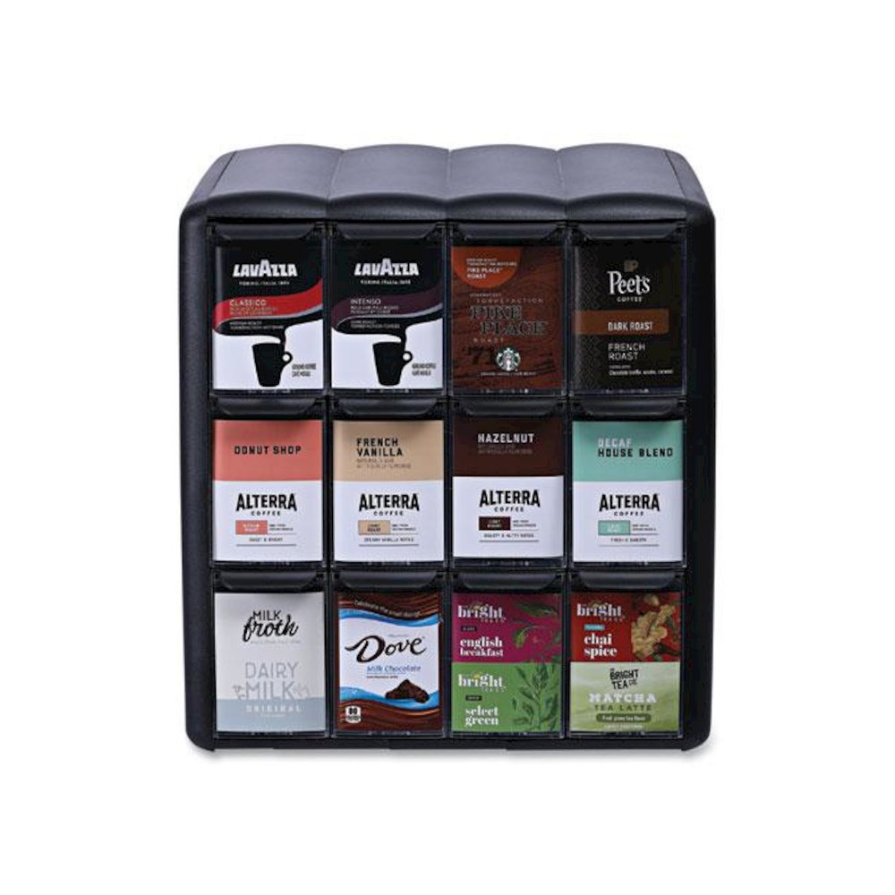 Four Column Merchandiser, 12 Compartments, 15.2 x 17.2 x 16.3, Black. Picture 6