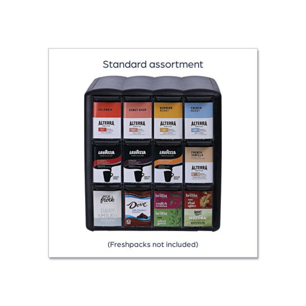Four Column Merchandiser, 12 Compartments, 15.2 x 17.2 x 16.3, Black. Picture 7