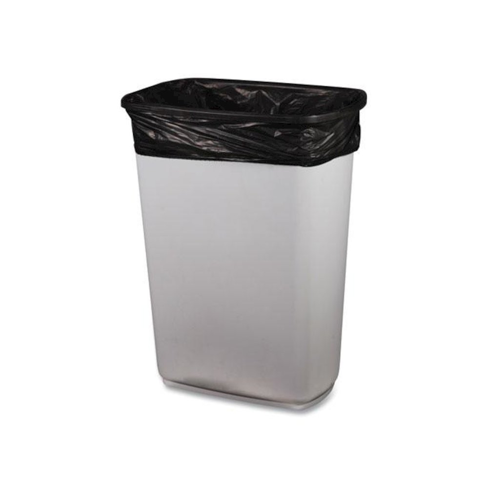 Low-Density Waste Can Liners, 23 gal, 0.9 mil, 28" x 45", Black, Perforated Roll, 25 Bags/Roll, 8 Rolls/Carton. Picture 3