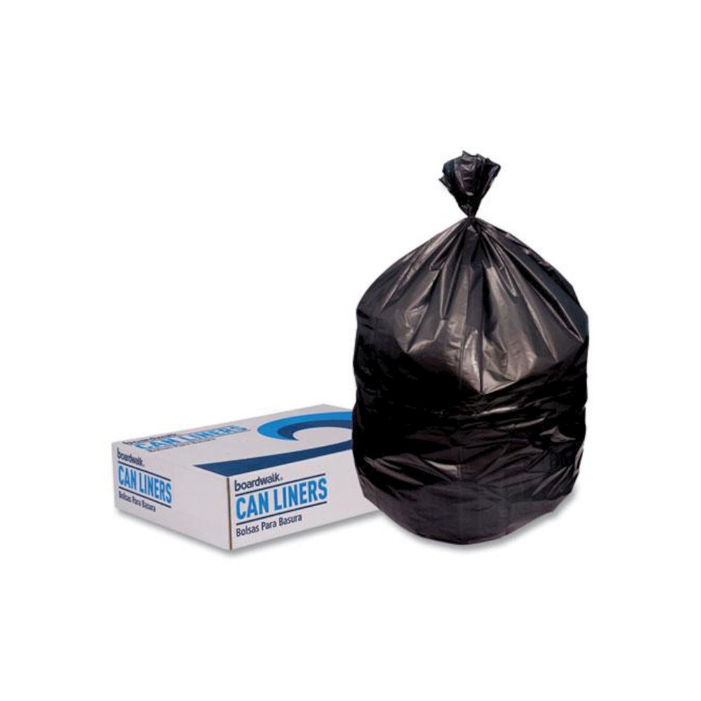 Low-Density Waste Can Liners, 23 gal, 0.9 mil, 28" x 45", Black, Perforated Roll, 25 Bags/Roll, 8 Rolls/Carton. Picture 2
