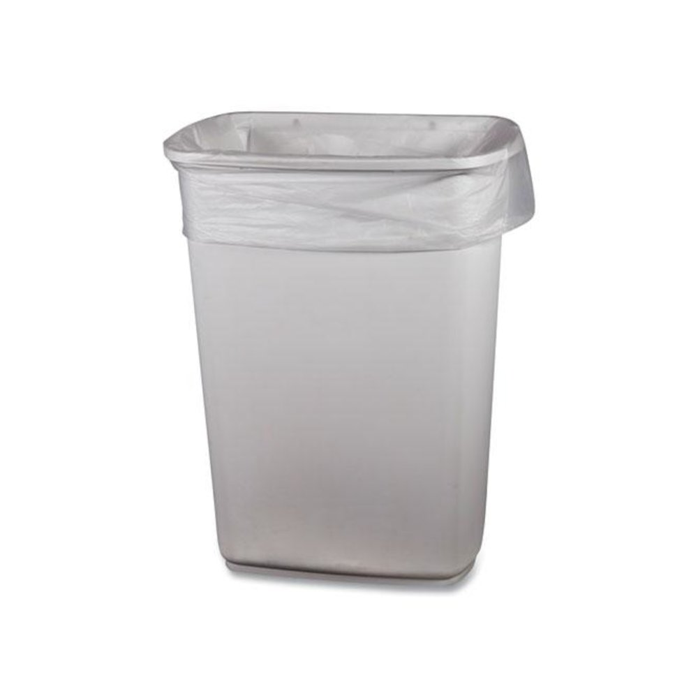 Low-Density Waste Can Liners, 23 gal, 0.9 mil, 28" x 45", Clear, Perforated Roll, 25 Bags/Roll, 8 Rolls/Carton. Picture 3