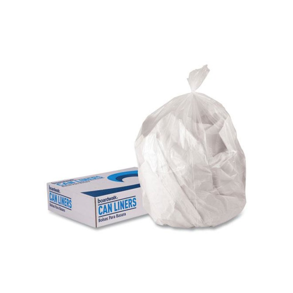 Low-Density Waste Can Liners, 23 gal, 0.9 mil, 28" x 45", Clear, Perforated Roll, 25 Bags/Roll, 8 Rolls/Carton. Picture 4