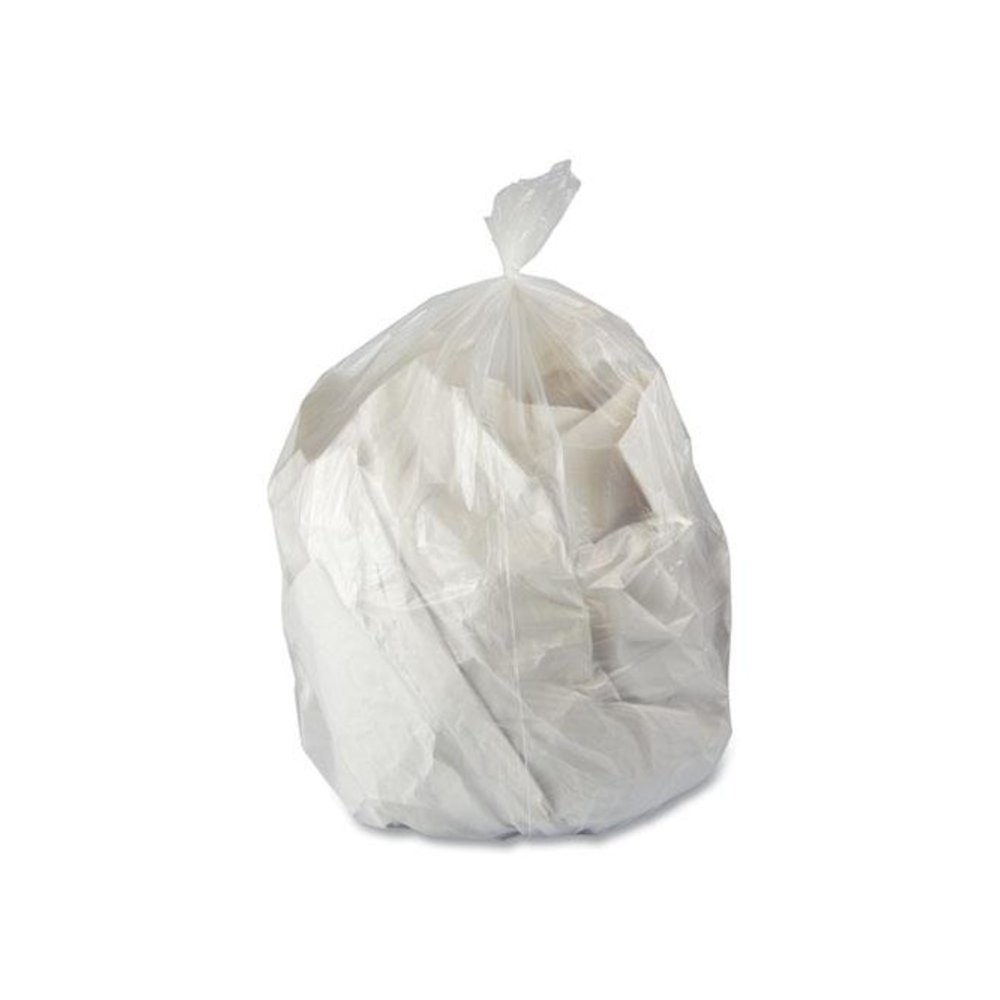 Low-Density Waste Can Liners, 23 gal, 0.9 mil, 28" x 45", Clear, Perforated Roll, 25 Bags/Roll, 8 Rolls/Carton. Picture 1