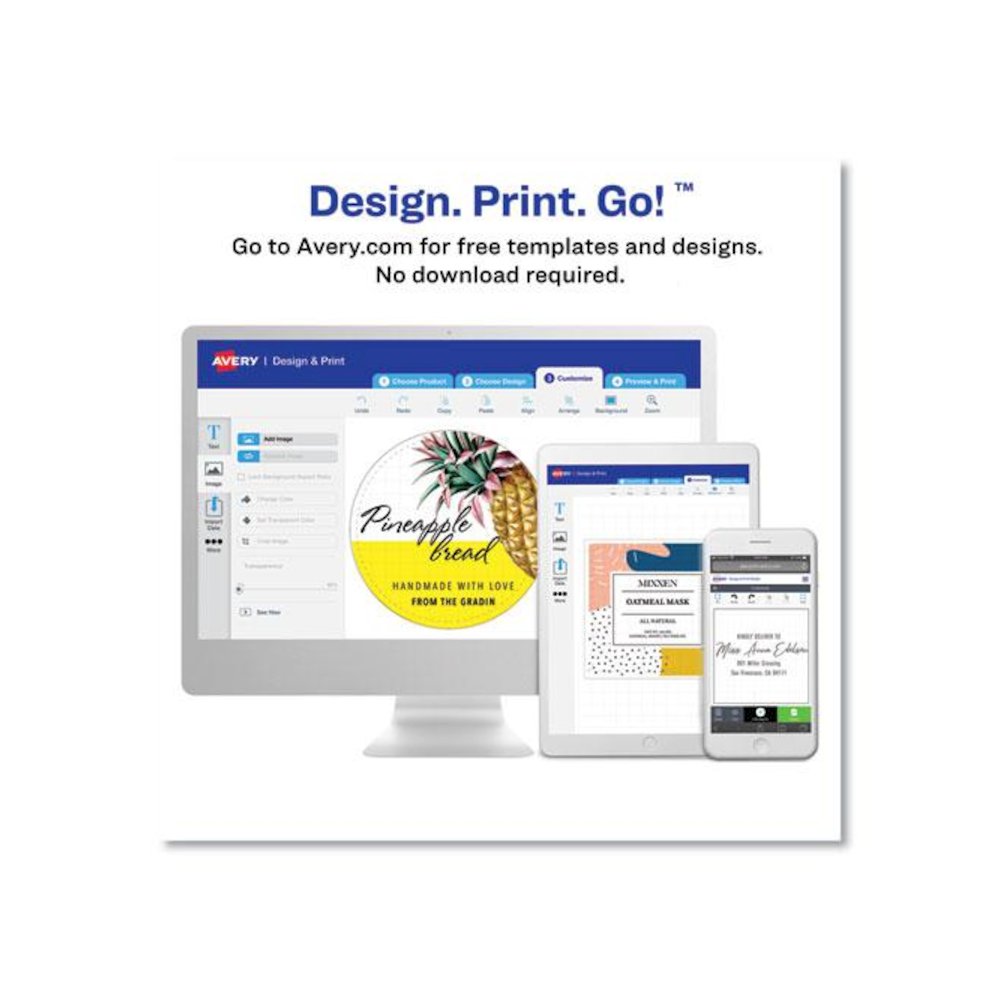 White Easy Peel Mailing Labels with Metallic Border, Inkjet/Laser Printers, 2 x 4, White, 10/Sheet, 10 Sheets/Pack. Picture 4