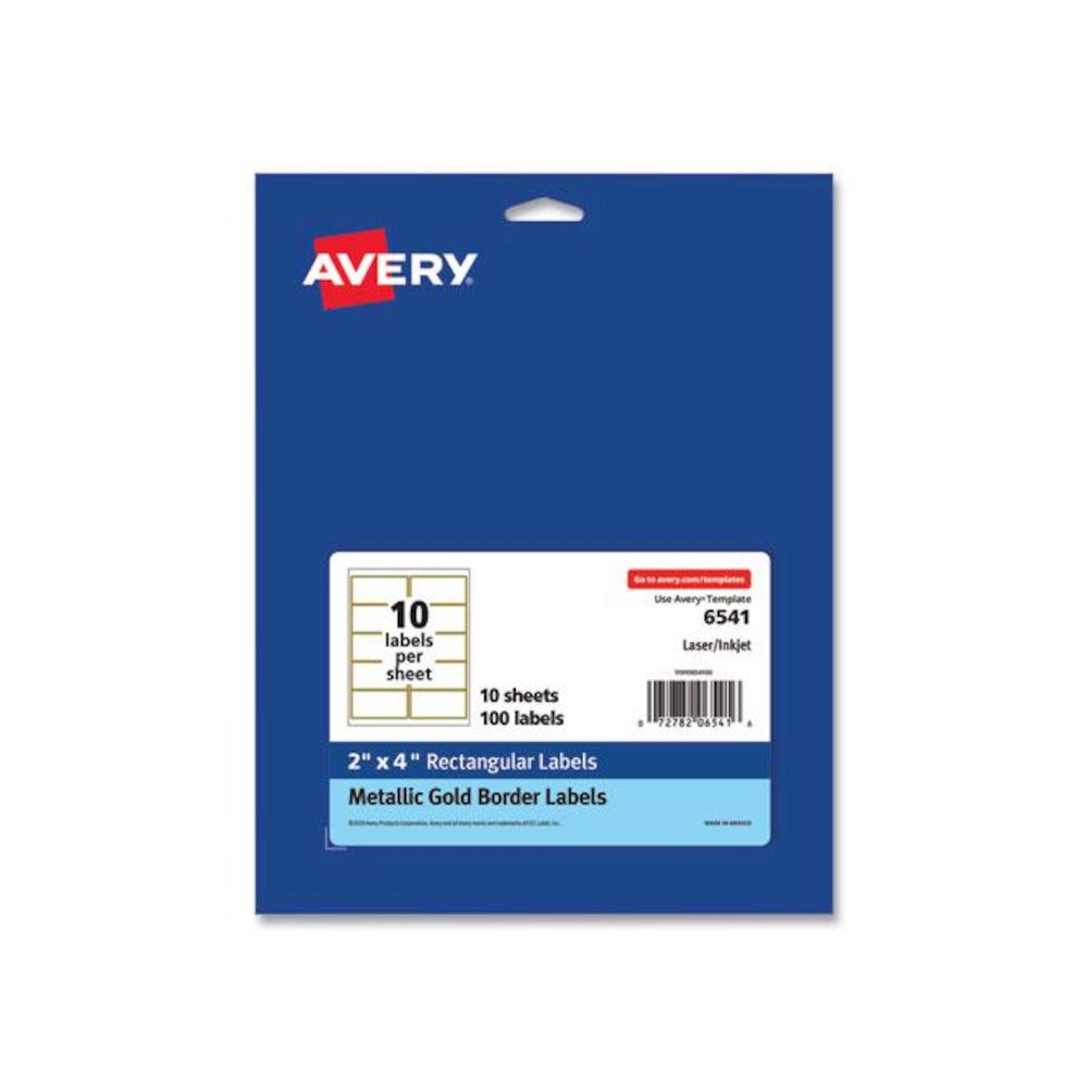 White Easy Peel Mailing Labels with Metallic Border, Inkjet/Laser Printers, 2 x 4, White, 10/Sheet, 10 Sheets/Pack. Picture 10