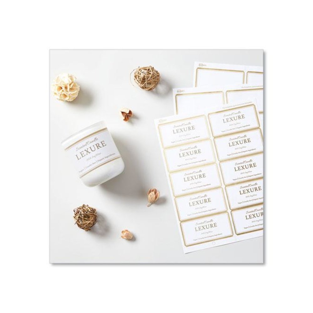 White Easy Peel Mailing Labels with Metallic Border, Inkjet/Laser Printers, 2 x 4, White, 10/Sheet, 10 Sheets/Pack. Picture 1