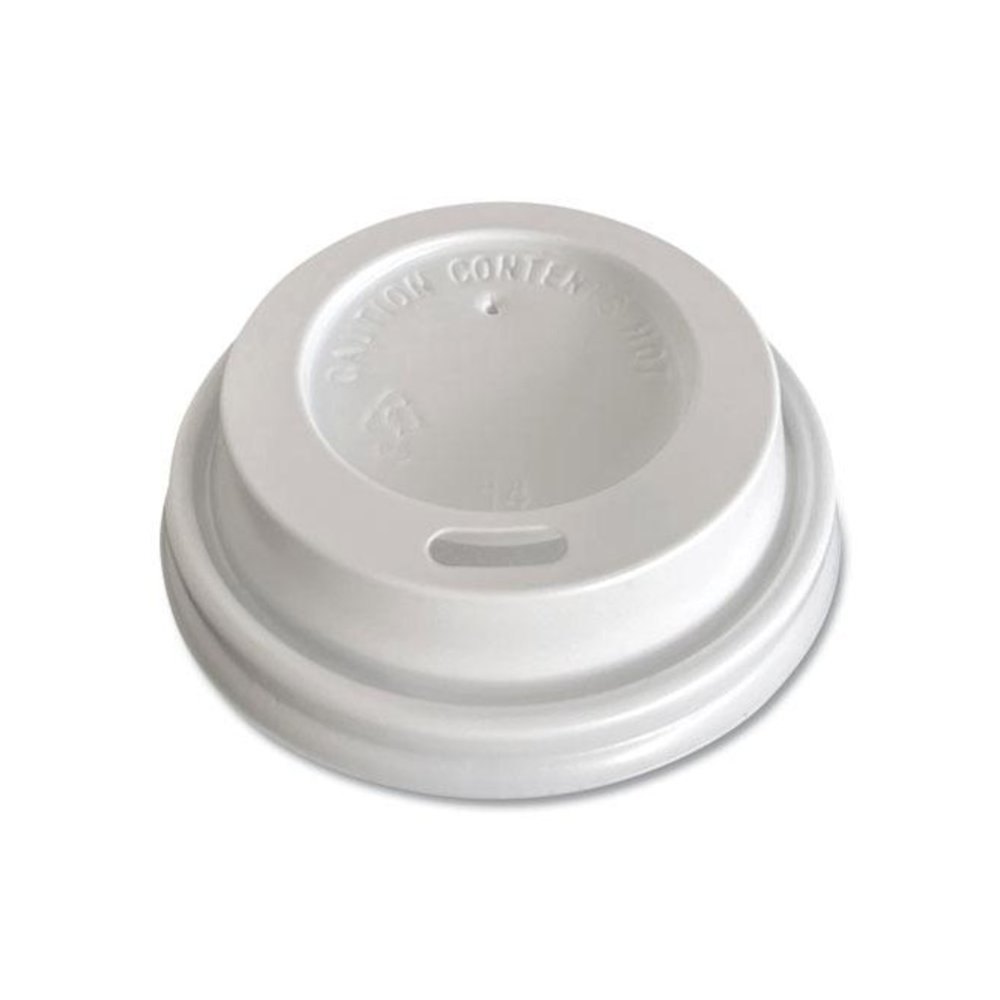 Hot Cup Lids, Fits 4 oz Hot Cups, Plastic, White, 1,000/Carton. Picture 1