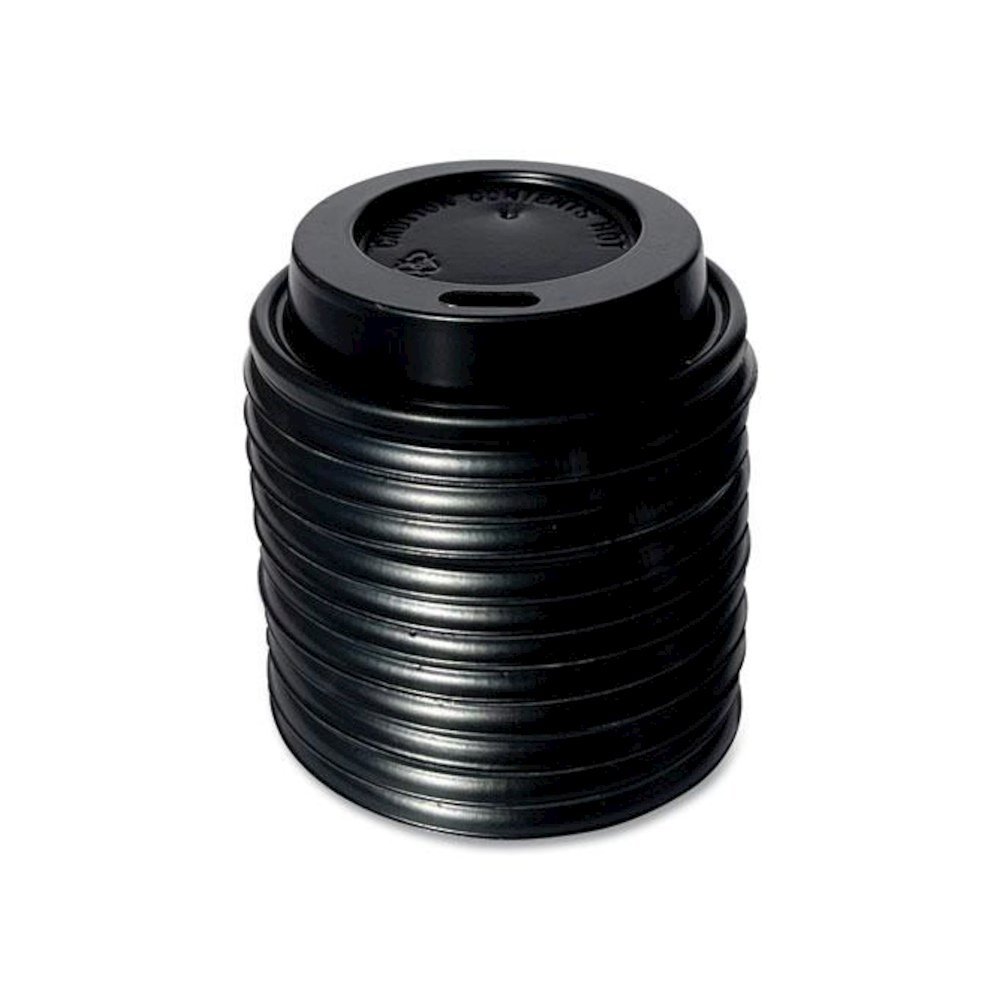 Hot Cup Lids, Fits 4 oz Hot Cups, Plastic, Black, 1,000/Carton. Picture 3