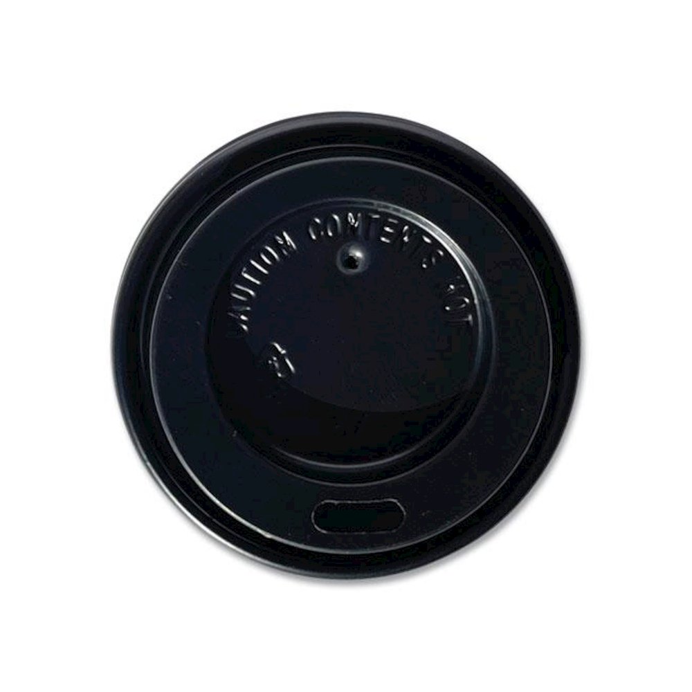 Hot Cup Lids, Fits 4 oz Hot Cups, Plastic, Black, 1,000/Carton. Picture 1