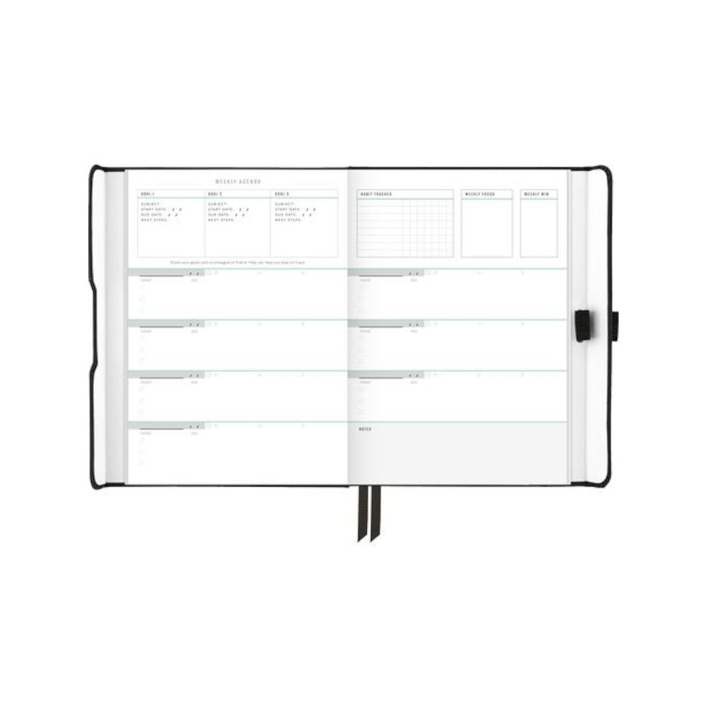 Foundation Undated Weekly/Monthly Planner, 8.5" x 6.75", Black Cover, 12-Month: Undated. Picture 3