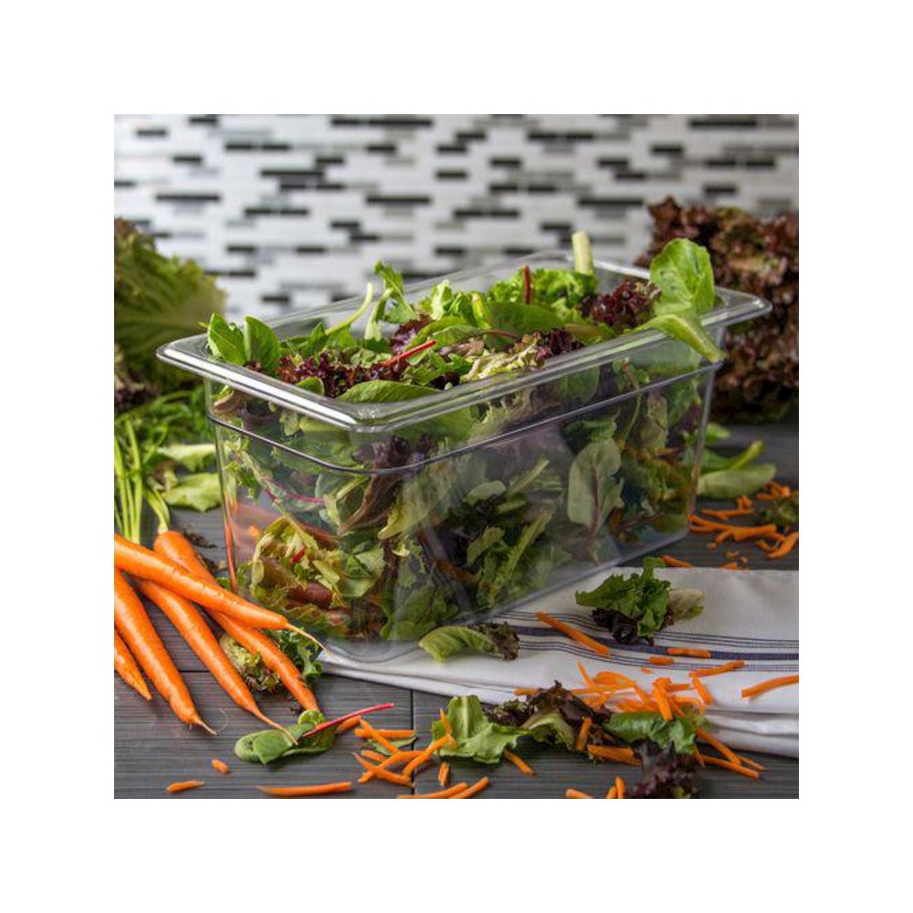 StorPlus Polycarbonate Food Pan, 5.7 qt, 6.88 x 12.75 x 6, Clear, Plastic. Picture 4