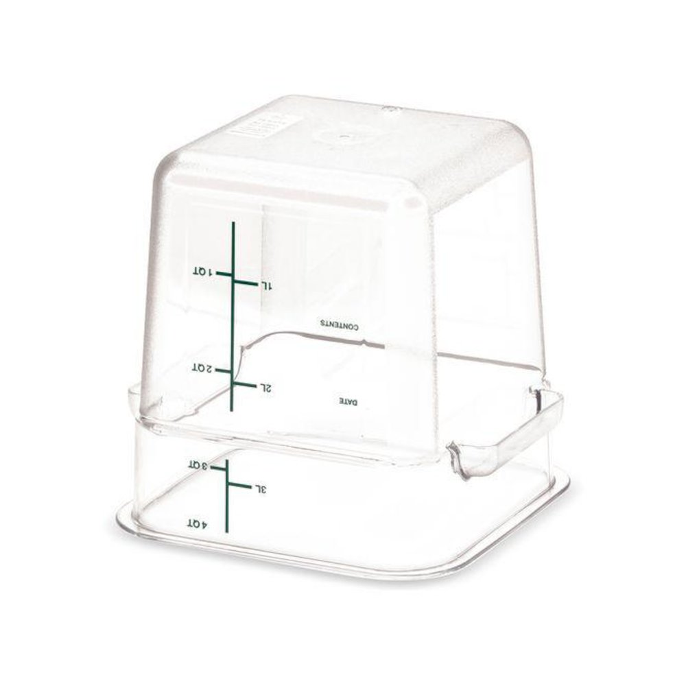 Squares Polycarbonate Food Storage Container, 4 qt, 7.13 x 7.13 x 7.29, Clear, Plastic. Picture 4