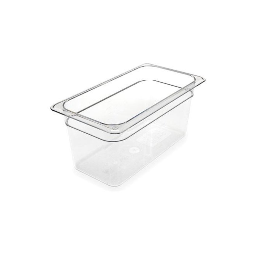 StorPlus Polycarbonate Food Pan, 5.7 qt, 6.88 x 12.75 x 6, Clear, Plastic. Picture 1