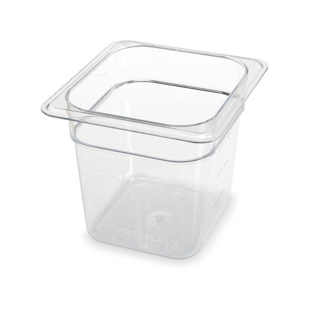 StorPlus Polycarbonate Food Pan, 2.5 qt, 6.38 x 6.75 x 6, Clear, Plastic. Picture 1