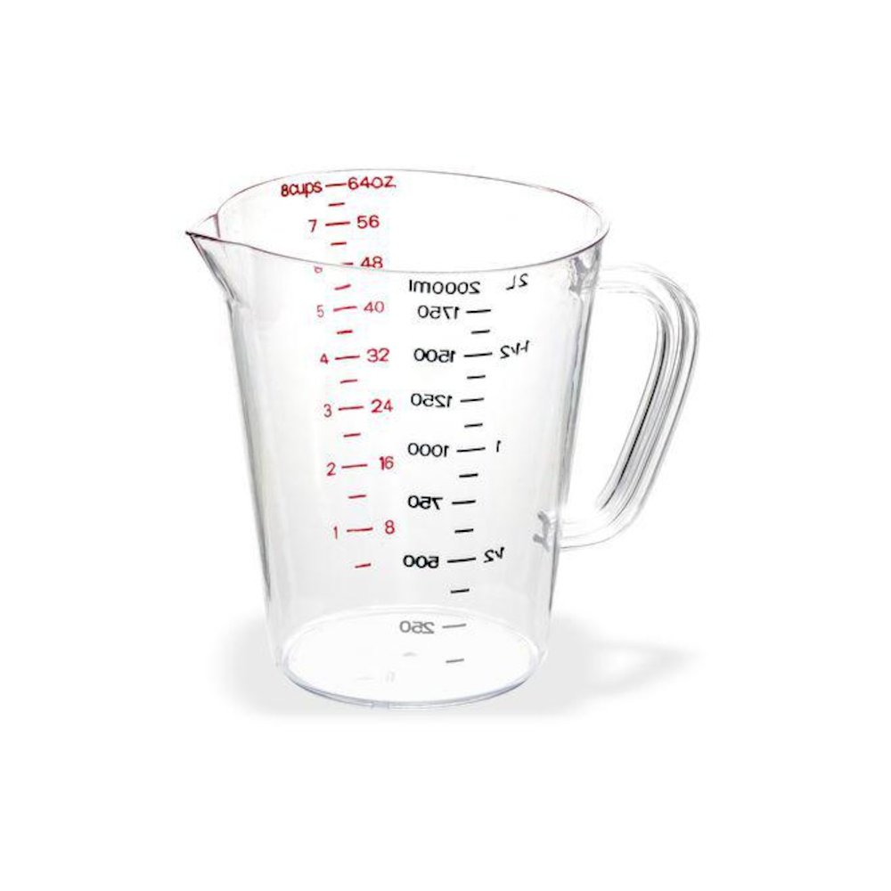 Commercial Measuring Cup, 0.5 gal, Plastic, Clear. Picture 1