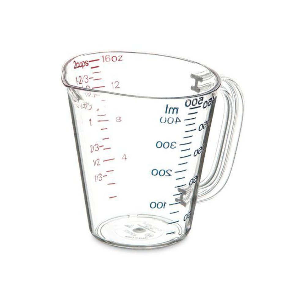 Commercial Measuring Cup, 1 pt, Plastic, Clear. Picture 1