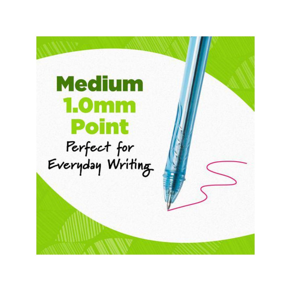Ecolutions Gel Pen, Retractable, Medium 1 mm, Assorted Ink Colors, Blue Barrel, Dozen. Picture 2