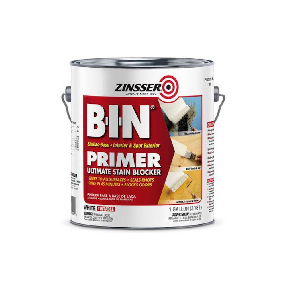 BIN Shellac-Base Interior and Spot Exterior Primer, Flat White, 1 gal Bucket/Pail, 2/Carton. Picture 1