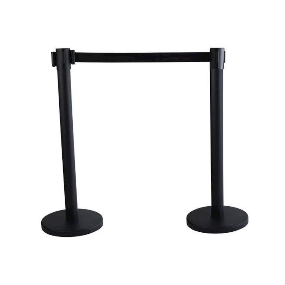 Economy Crowd Control, Assorted Materials, 14" x 35" x 9 ft 6", Black, 2/Carton. Picture 1