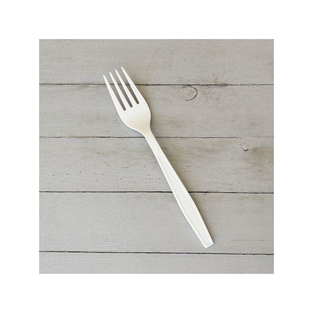 Heavyweight Polypropylene Cutlery, Fork, 7.09", Plastic, White, 1,000/Carton. Picture 2