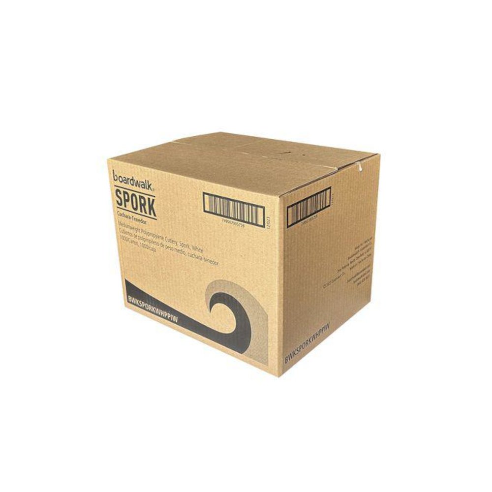 Mediumweight Wrapped Polypropylene Cutlery, Spork, Plastic, White, 1000/Carton. Picture 3