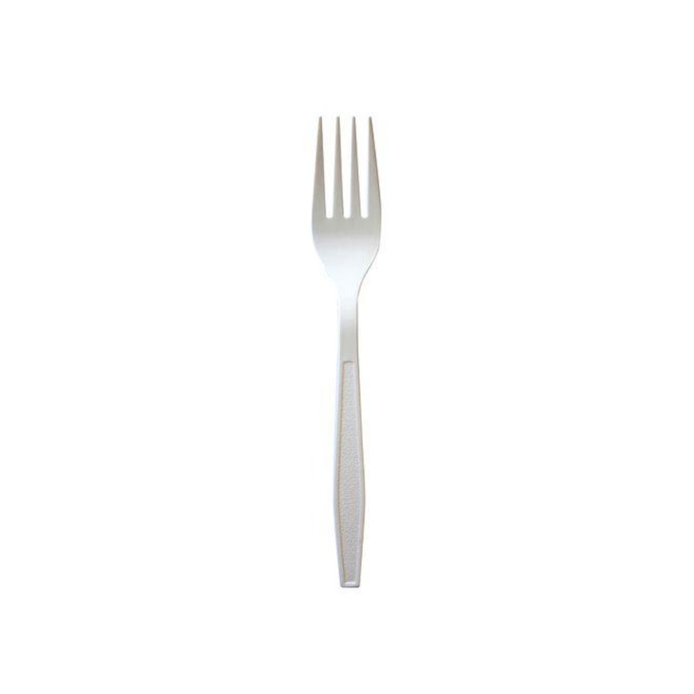Heavyweight Polypropylene Cutlery, Fork, 7.09", Plastic, White, 1,000/Carton. Picture 1