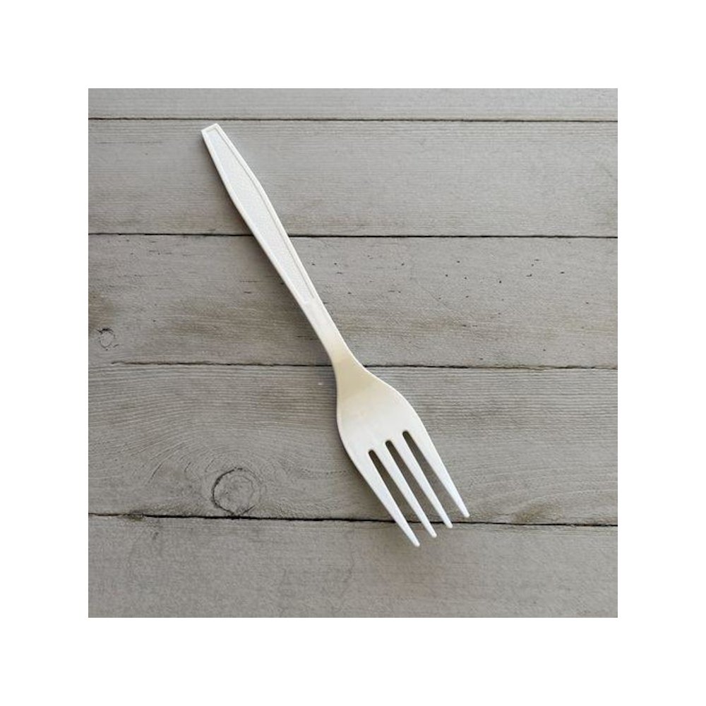 Heavyweight Polypropylene Cutlery, Fork, 7.09", Plastic, White, 1,000/Carton. Picture 3