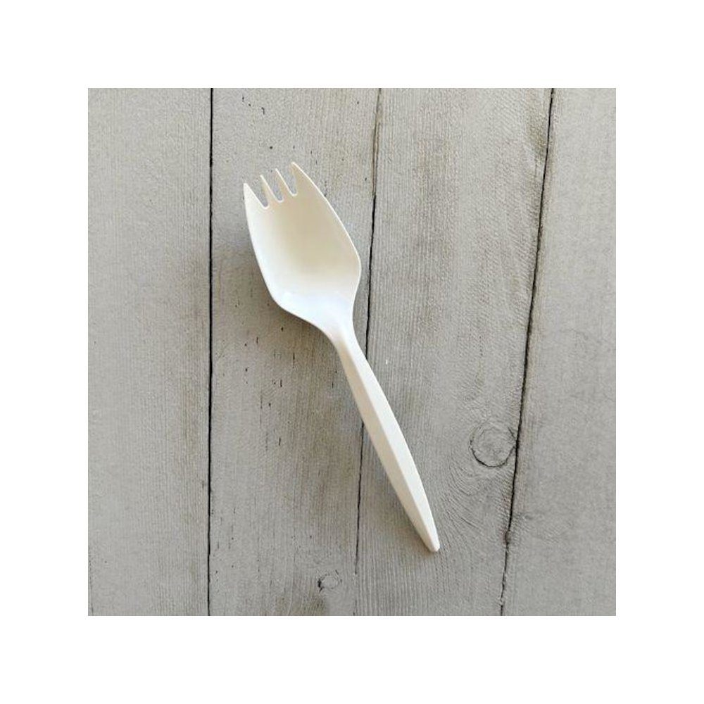 Mediumweight Polypropylene Cutlery, Spork, Plastic, White, 1000/Carton. Picture 3