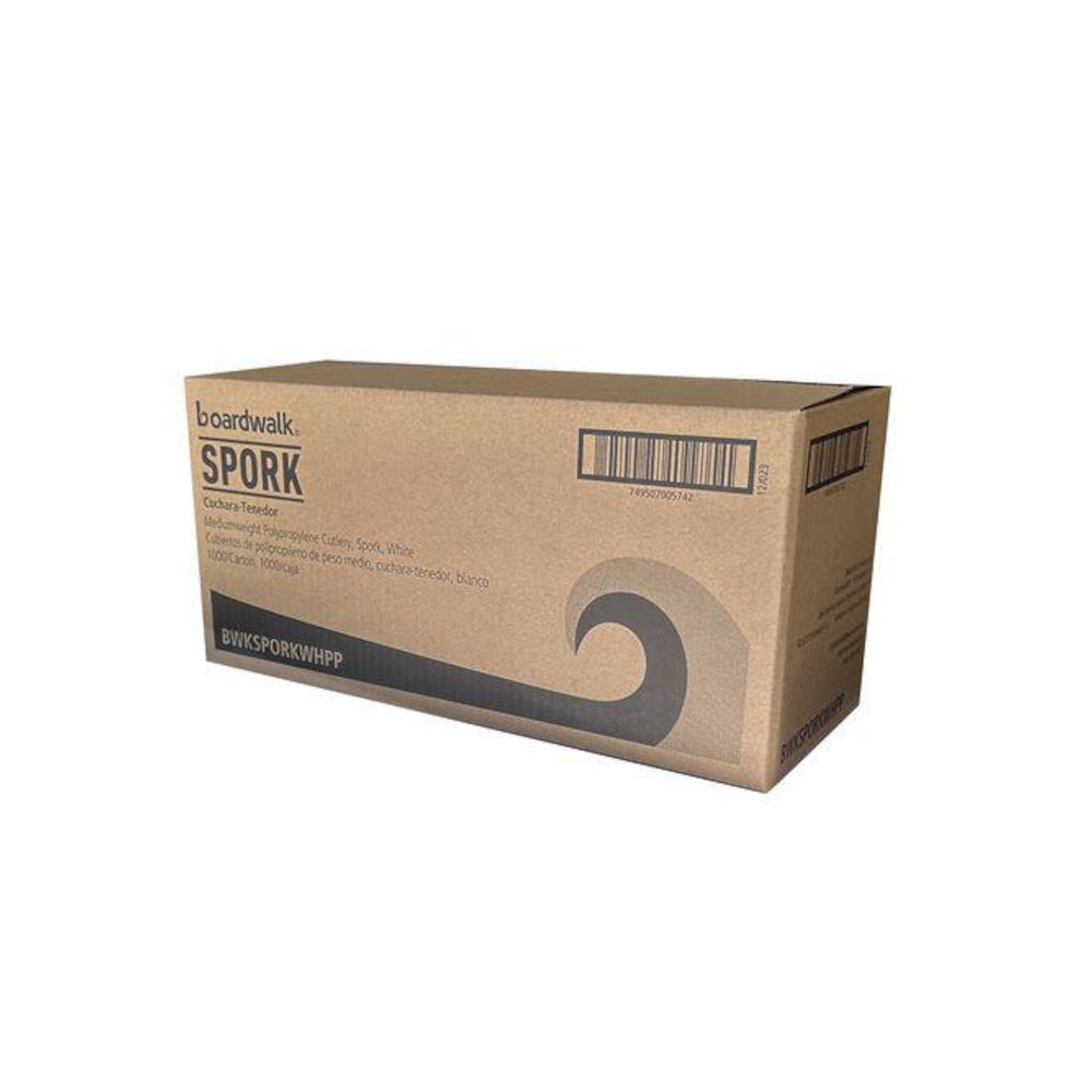 Mediumweight Polypropylene Cutlery, Spork, Plastic, White, 1000/Carton. Picture 4
