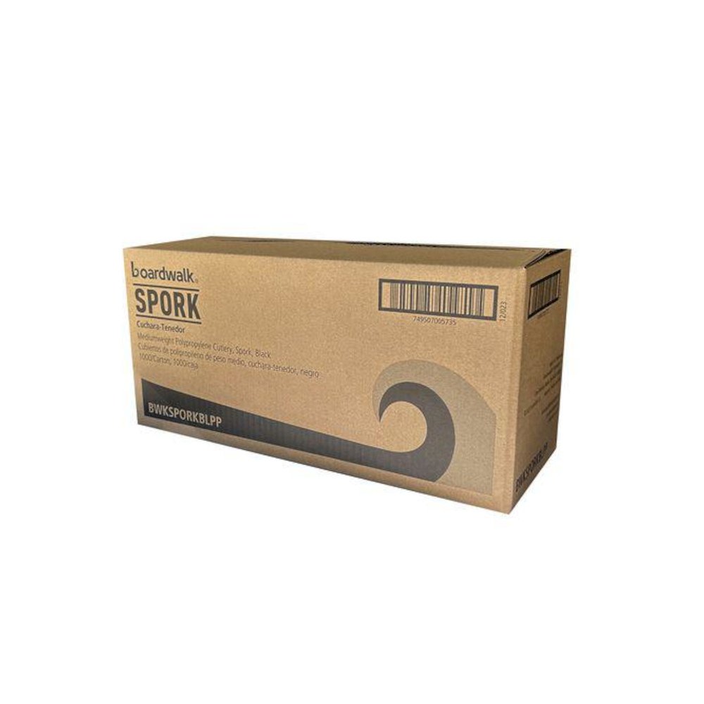 Mediumweight Polypropylene Cutlery, Spork, Plastic, Black, 1,000/Carton. Picture 3