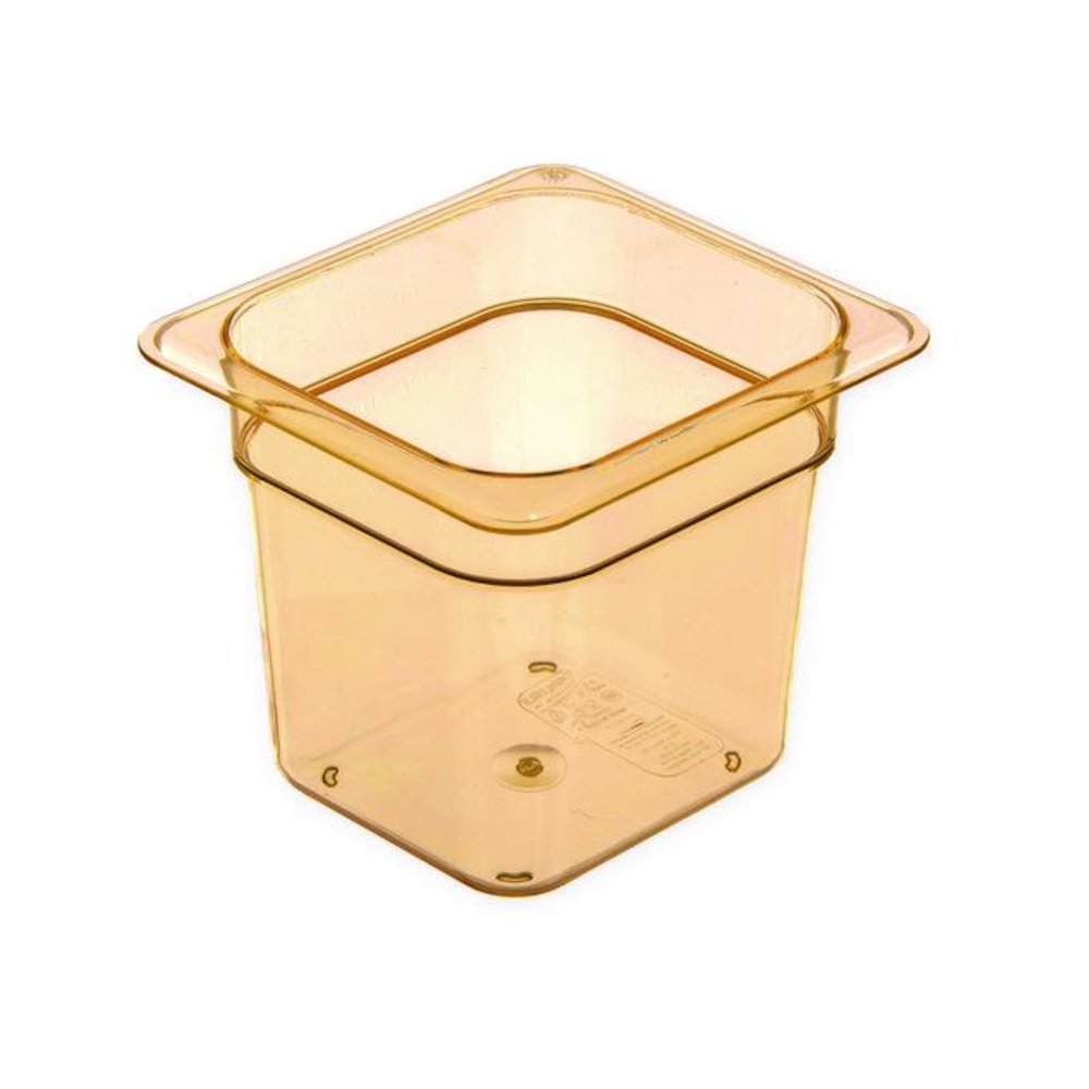 StorPlus High Heat Food Pan, 2.5 qt, 6.38 x 6.75 x 6, Amber, Plastic. Picture 1